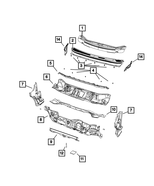 68480809AA - Body Sheet Metal Except Doors: Cowl Side Panel, Right for Mopar Image