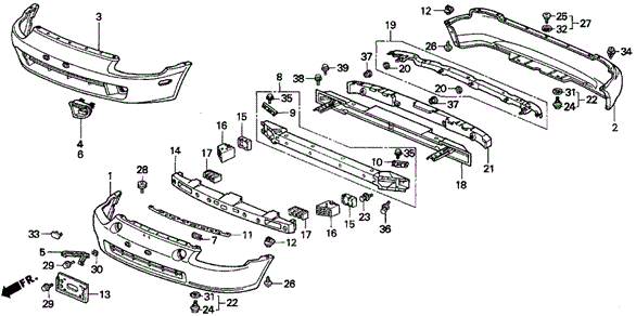 Bumper for 1995 Honda Civic del Sol #0