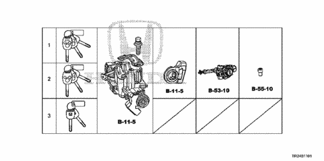 Key Cylinder Set for 2012 Honda Civic #0