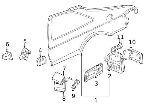 Quarter Panel & Components for 2001 Saab 9-3 #1