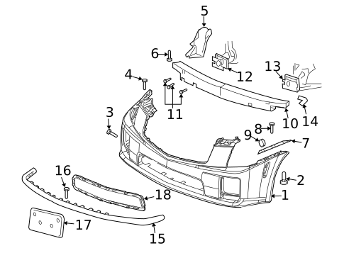 Bumper & Components - Front for 2005 Cadillac CTS #0