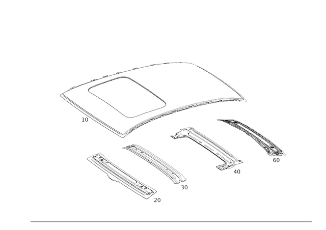 2136501600 - Roof: Paneling, Roof for Mercedes-Benz: E300, E350, E43 AMG Image image