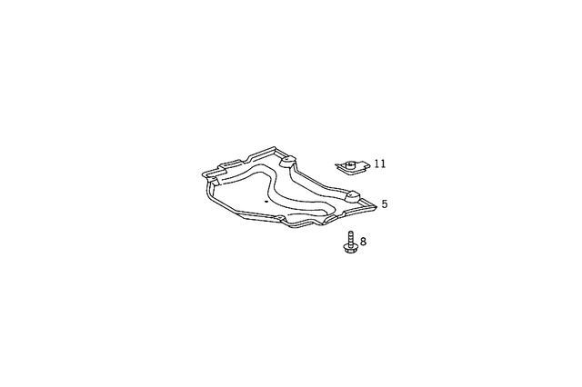 1405240001 - Chassis Sheet Metal: Protective Metal Sheet for Mercedes-Benz: 300SD, 400SE, 400SEL, 500SEC, 500SEL, 600SEL, S420 Image image