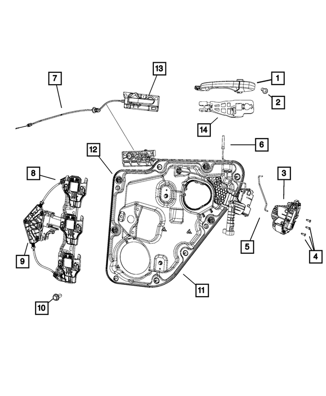 1MW30JUKAD - : Exterior Door Handle, Right for Mopar Image