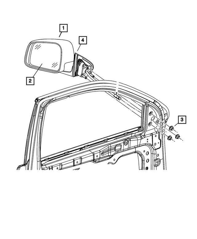 5VN57MSQAF - : Outside Rearview Mirror, Right for Mopar Image