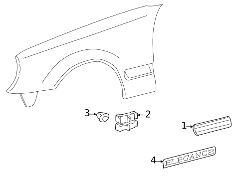 Exterior Trim - Fender for 2001 Mercedes-Benz E 55 AMG&reg; #0