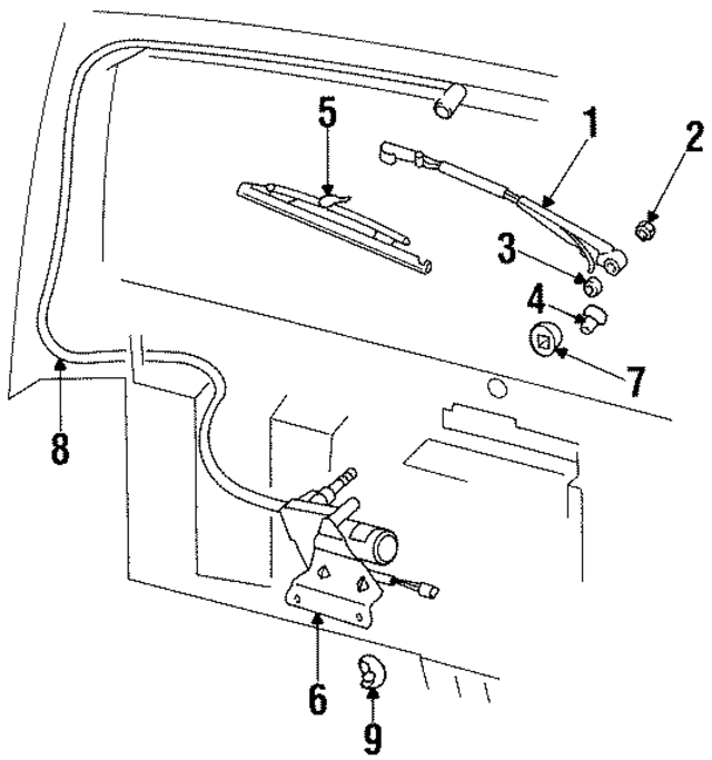 55155041AC - Body: Lift-gate Washer Hose for Mopar Image