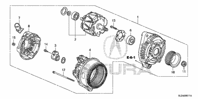 Alternator (Denso) (V6) for 2013 Acura TSX #0