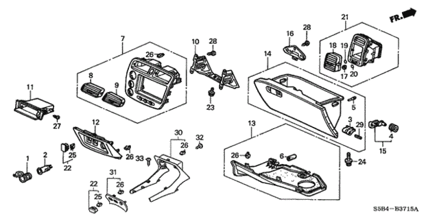Instrument Panel Garnish (Passenger Side) for 2005 Honda Civic #0