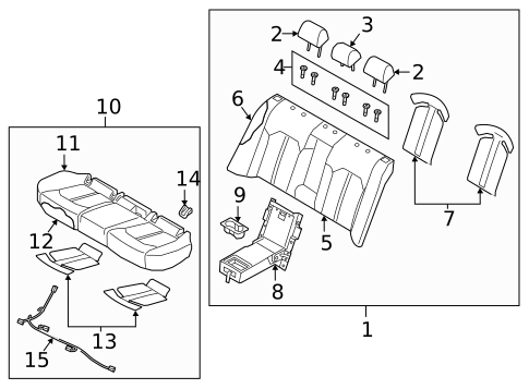 Rear Seat Components for 2018 Hyundai Sonata #1