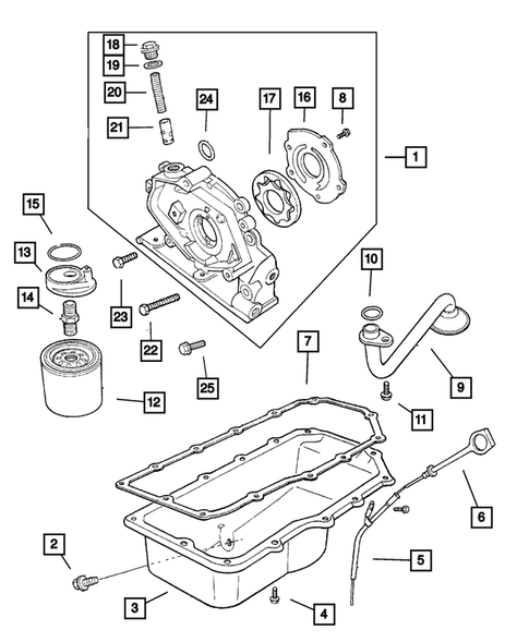 Engine Oiling for 2003 Dodge Stratus #0