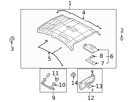Interior Trim - Roof for 2012 Mazda 6 #1