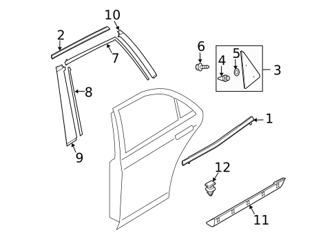 Exterior Trim - Rear Door for 2011 Mazda CX-7 #0