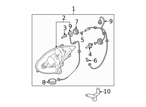 Headlamp Components for 2003 INFINITI G35 #1
