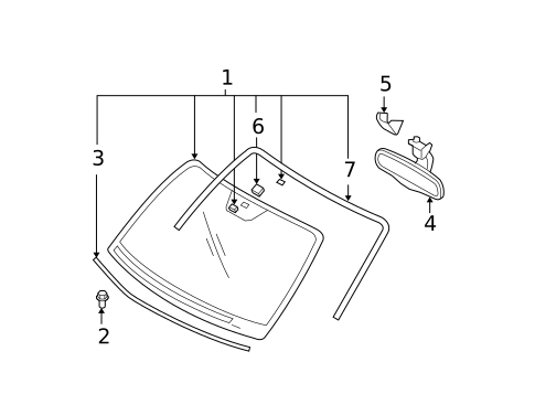 Glass - Windshield for 2009 Hyundai Santa Fe #0