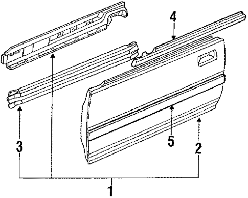 Door & Components for 1991 Acura Integra #1