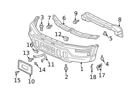 Bumper & Components - Front for 2001 Honda CR-V #0