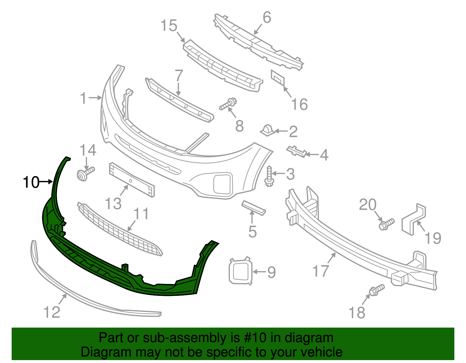 2014-2015 Kia Sorento OEM NEW 13-15 Kia Sorento Cover-Front Bumper ...