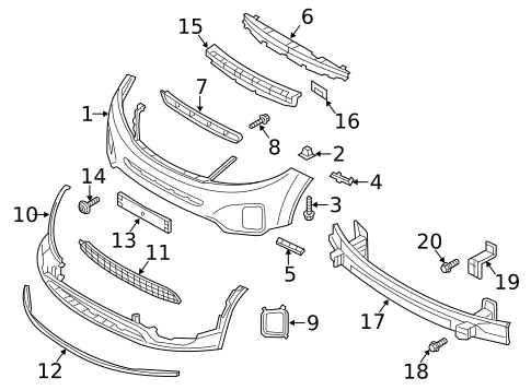 Bumper & Components - Front for 2014 Kia Sorento #1