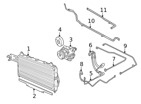 Condenser, Compressor & Lines for 2004 Land Rover Discovery #0