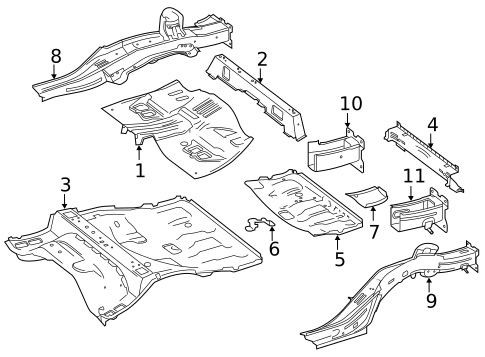 Rear Floor & Rails for 2016 Mercedes-Benz GLE450 AMG #0