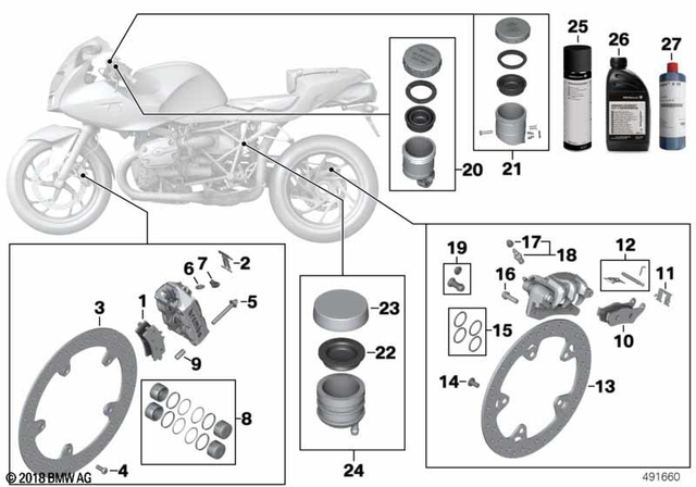 34117710743 - : Set Of Brake Pads Front for BMW-Motorrad Image