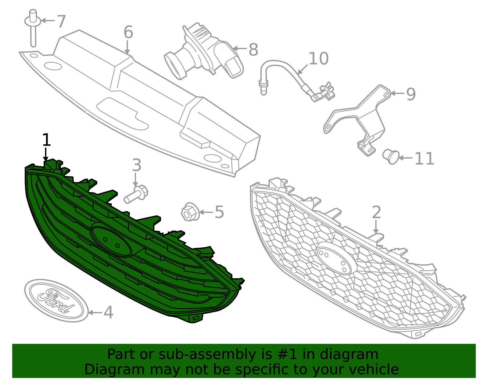 KT4Z-8200-CA - Grille 2019-2024 Ford Edge | Ford Parts Direct
