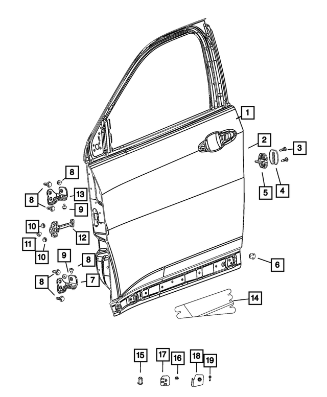 68425402AA - : Door Hinge Reinforcement, Right for Mopar Image