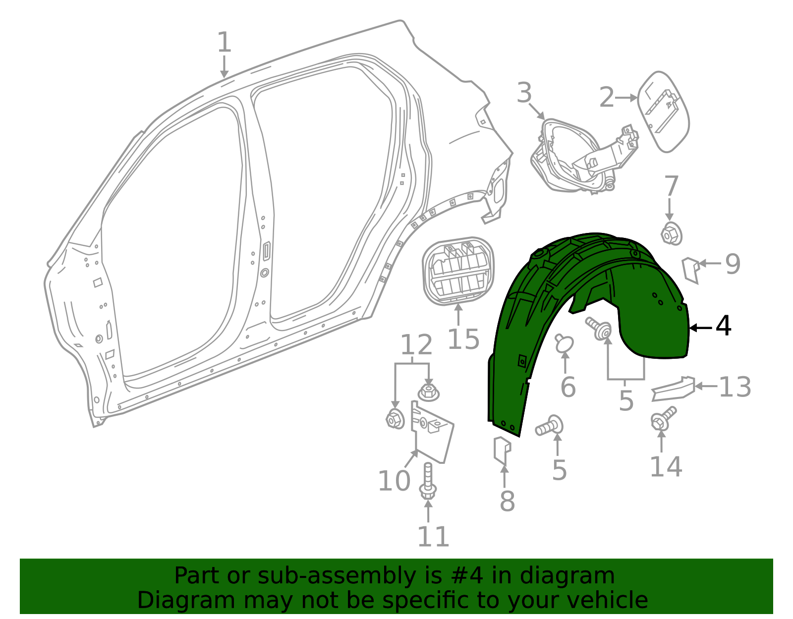 2016-2020 Buick Envision Driver Side Rear Wheelhouse Liner 22915588 ...