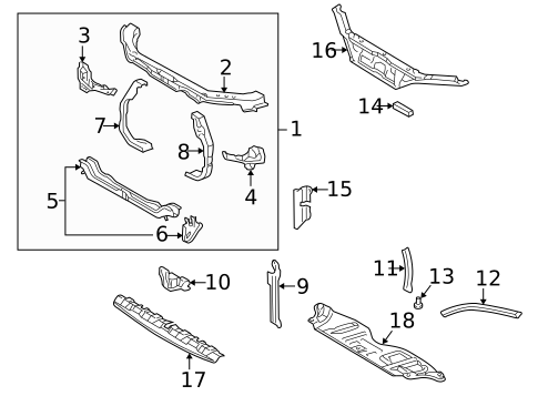 Radiator Support for 1999 Lexus ES300 #0