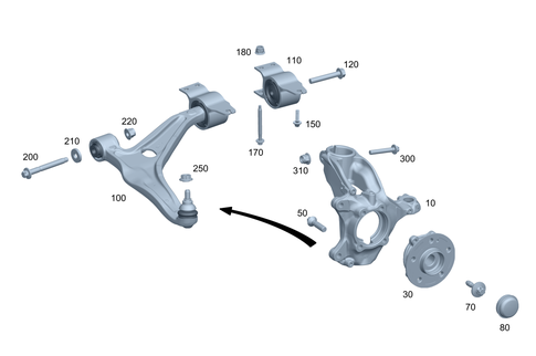 Steering Knuckle and Transverse Control Arm for 2025 Mercedes-Benz EQB 300 #0