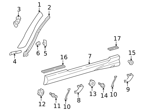 Exterior Trim - Pillars for 2001 Mercedes-Benz SLK 230 #0
