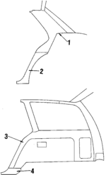 22566272 - Body: Trim Panel for Buick: Skyhawk | Chevrolet: Cavalier | Oldsmobile: Firenza | Pontiac: J2000 Sunbird, Sunbird Image