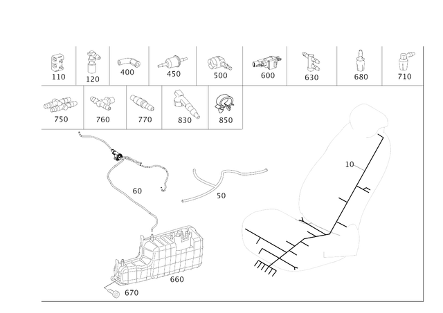 2168201215 - Vacuum System/Hydraulic System: Electric Line for Mercedes-Benz: CL550, CL600, CL63 AMG, CL65 AMG Image image
