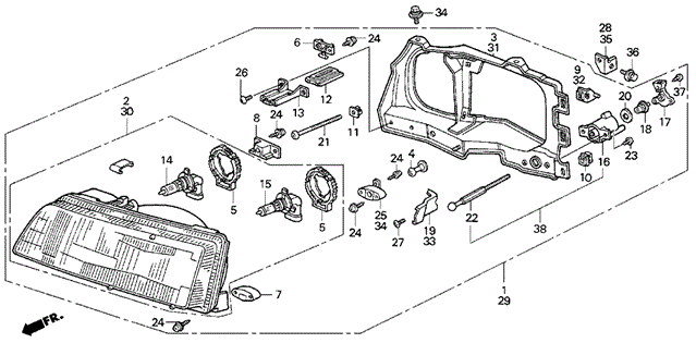Headlight for 1991 Honda CRX #0