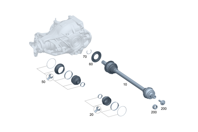 2233508848 - : Rear Axle Shaft for Mercedes-Benz Image