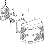 333945111A - Electrical: Tail Lamp Assembly for Volkswagen Image