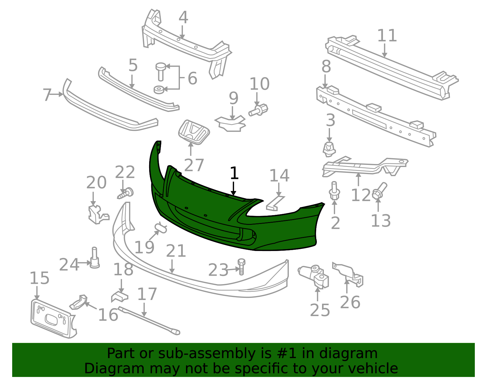 OEM 2008-2009 Honda S2000 Bumper Cover 04711-S2A-A80ZZ | Honda