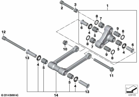 Spring Strut, Mounted Parts for 2014 BMW-Motorrad S 1000 XR #0