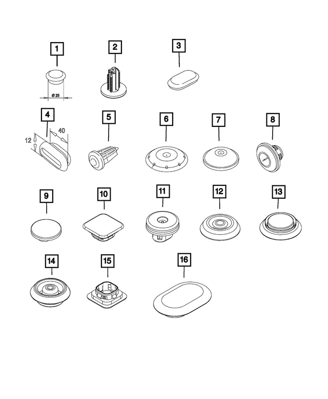 68114372AA - Body Sheet Metal Except Doors: Body Plug for Mopar Image image