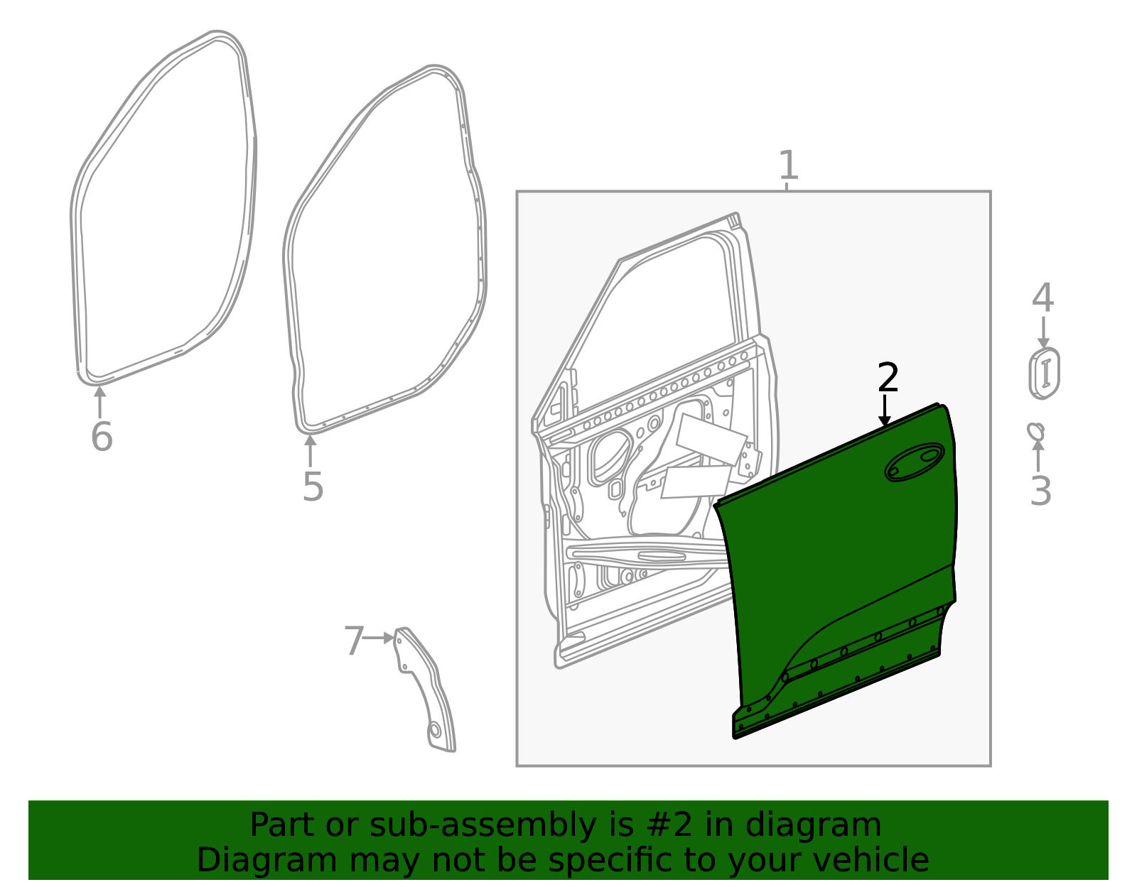 2021-2026 Chevrolet Trailblazer Front Passenger Side Door Outer Panel ...
