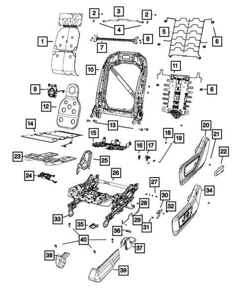 Front Seats - Adjusters, Recliners, Shields and Risers for 2019 Ram 1500 #0