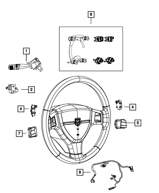 5057633AG - Electrical: Horn Switch for Mopar Image