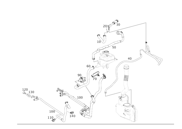 1668304096 - Heating and Ventilation: Hose Line for Mercedes-Benz: GL450, GLE350, GLE400, GLE43 AMG, GLE450 AMG, GLS450, ML350, ML400 Image image