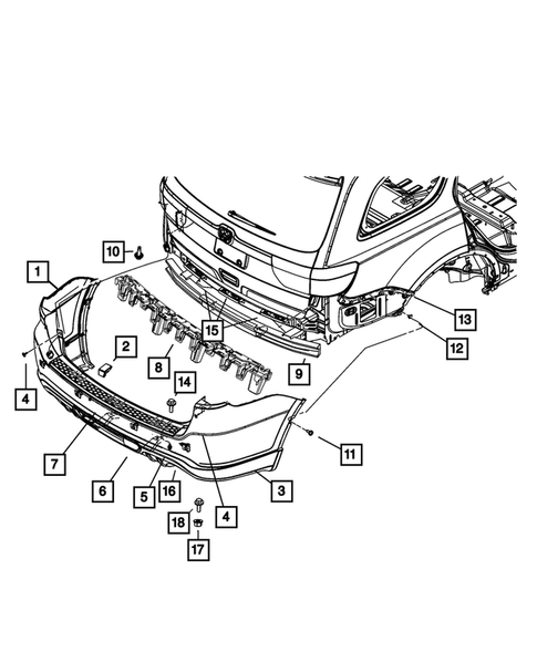 Rear Bumper and Fascia for 2011 Dodge Durango #0