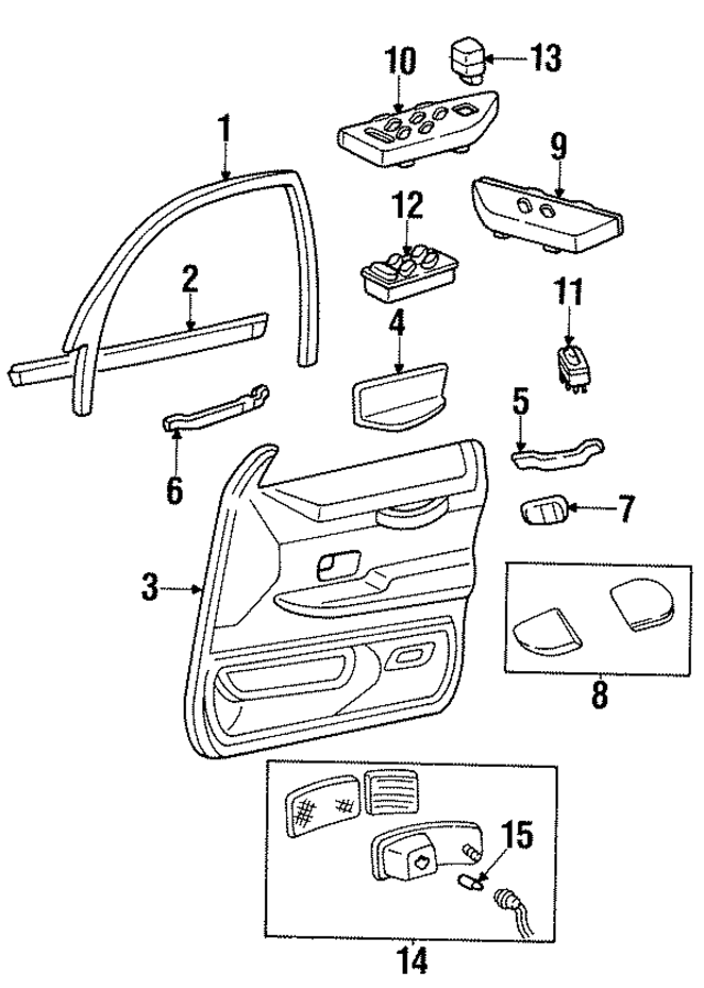 F8AZ14528BC - : Door Window Switch Bezel for Ford Image