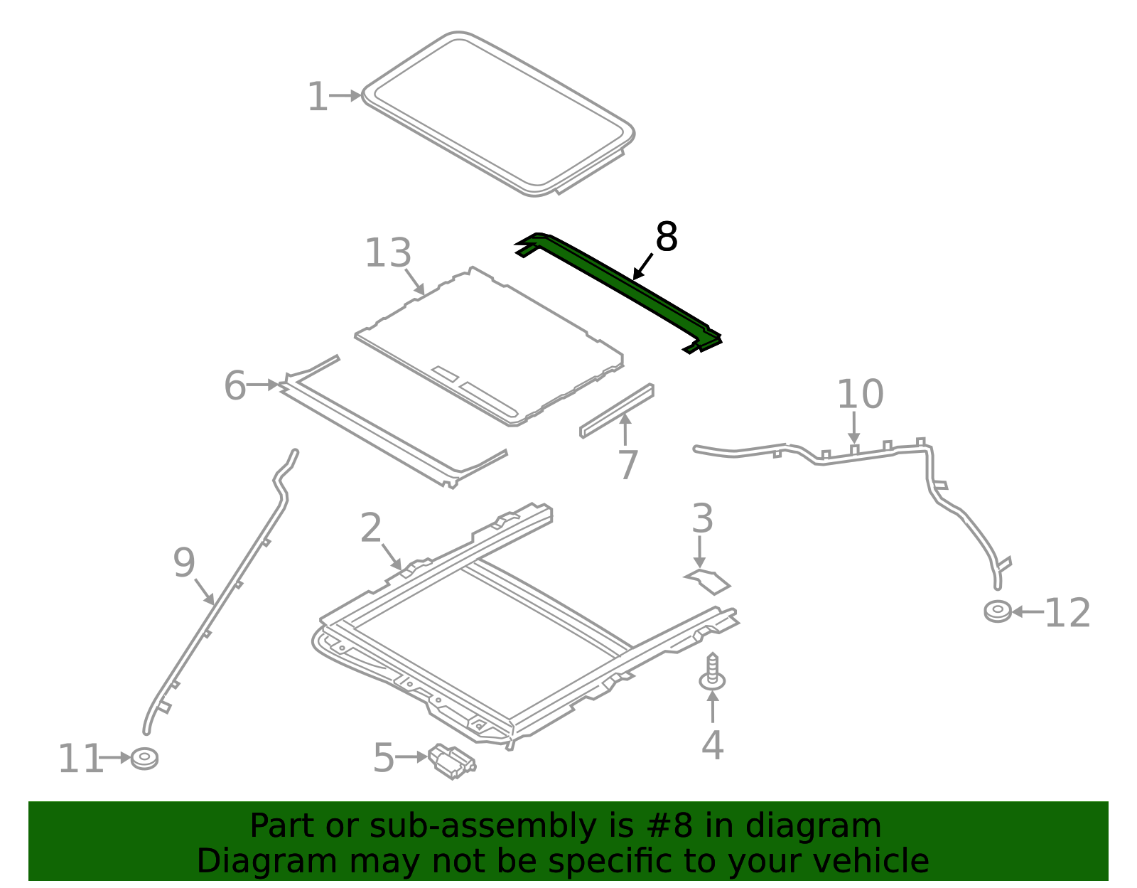2013-2026 Ford Sunroof Drip Rail DS7Z-5454022-C | OEM Parts Online
