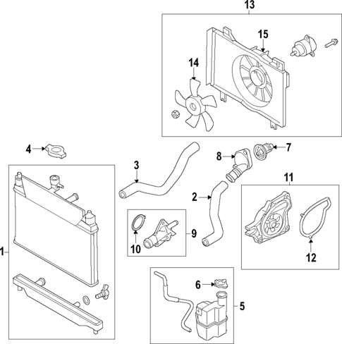 Radiator & Components for 2013 Mazda 2 #1