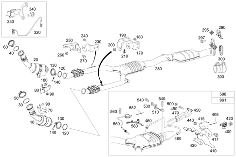 Exhaust System on 6-Cylinder Gasoline Vehicles for 2022 Mercedes-Benz GLC 43 AMG&reg; #0