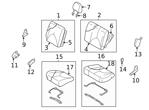 Rear Seat Components for 2002 Mazda Tribute #0